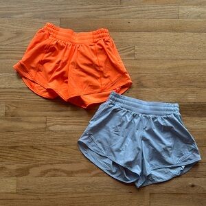 lululemon shorts - size 4 (light blue and orange)